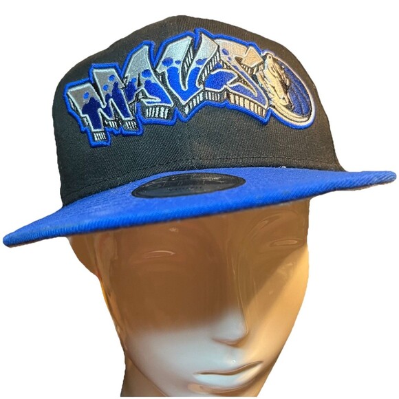 New Era 9FIFTY Youth Dallas Mavericks Mavs Graffiti Snapback Hat Black Blue - Picture 1 of 13